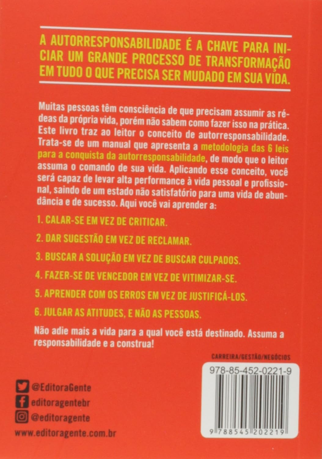 O Poder da Autorresponsabilidade (Edição de bolso -  14 x 10.2 x 1.4 cm)